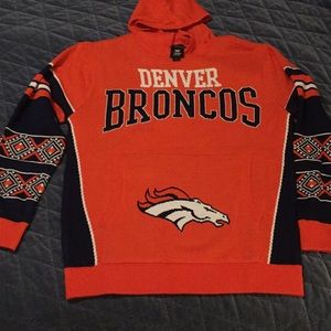 Men’s Denver Broncos Hooded Sweater. Size Large.